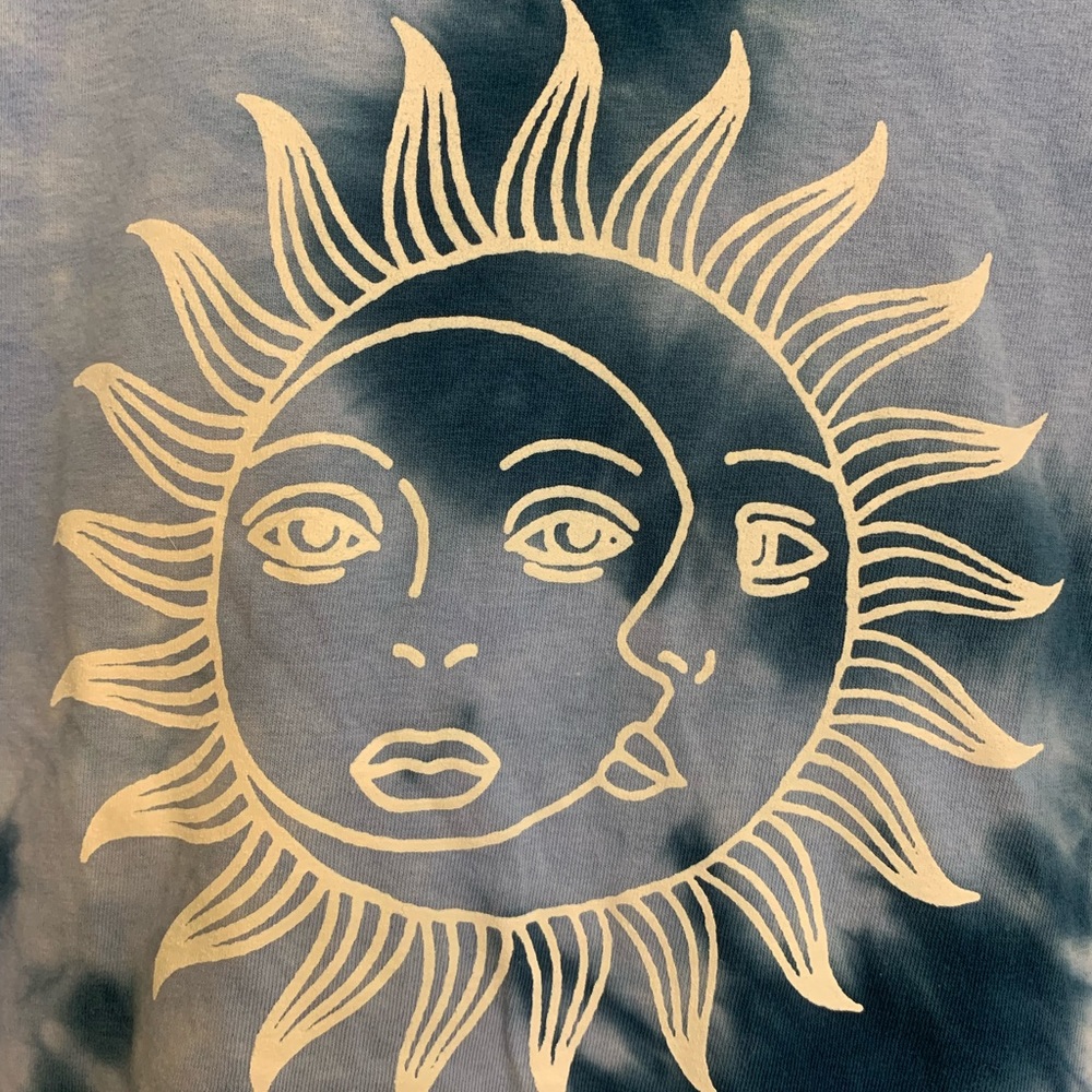 Celestial sun and moon tie dye shirt